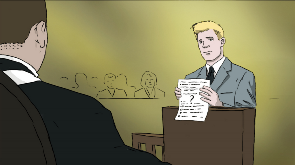 courtroom evidence cartoon